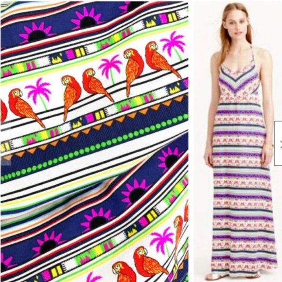 NWT Mara Hoffman for J Crew Parrot Print Dress XS - Picture 1 of 6